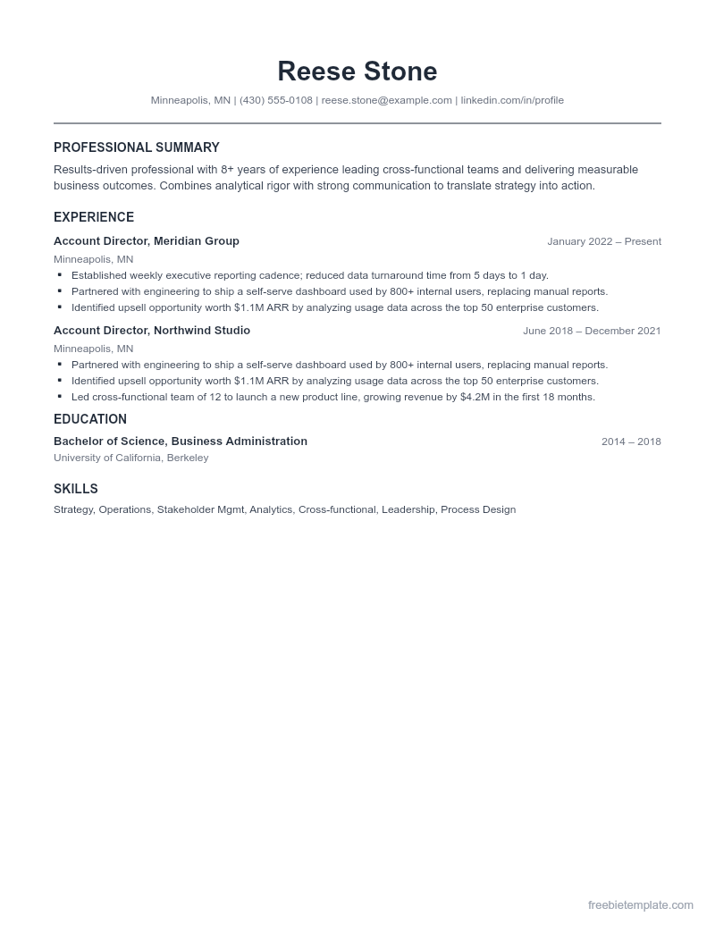 ATS-Friendly Pro Resume preview