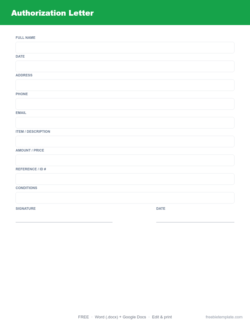 Authorization Letter preview