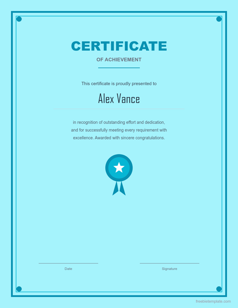 Blank Award Certificate preview