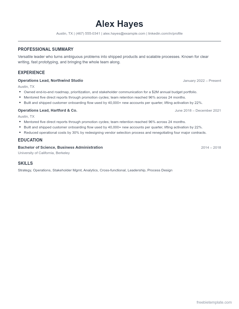 Career-Change Resume preview