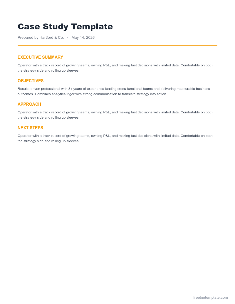 Case Study Template preview