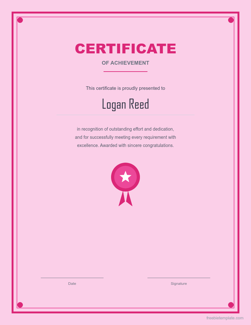 Certificate of Achievement preview