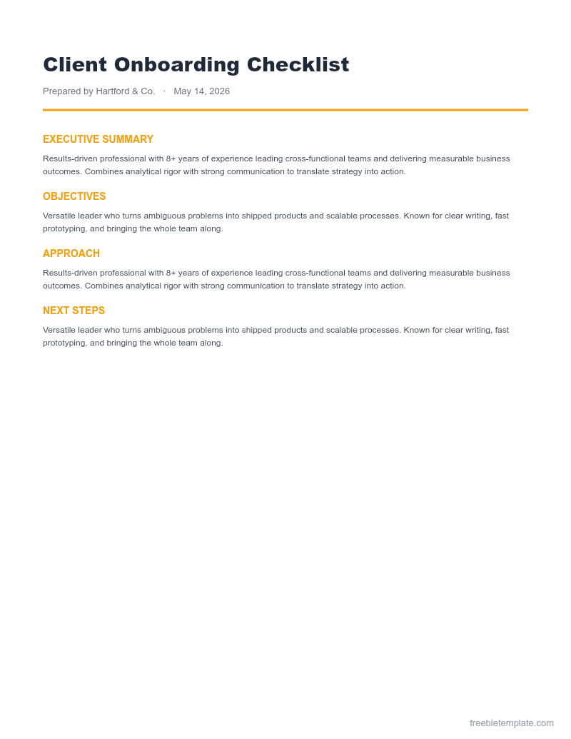 Client Onboarding Checklist preview