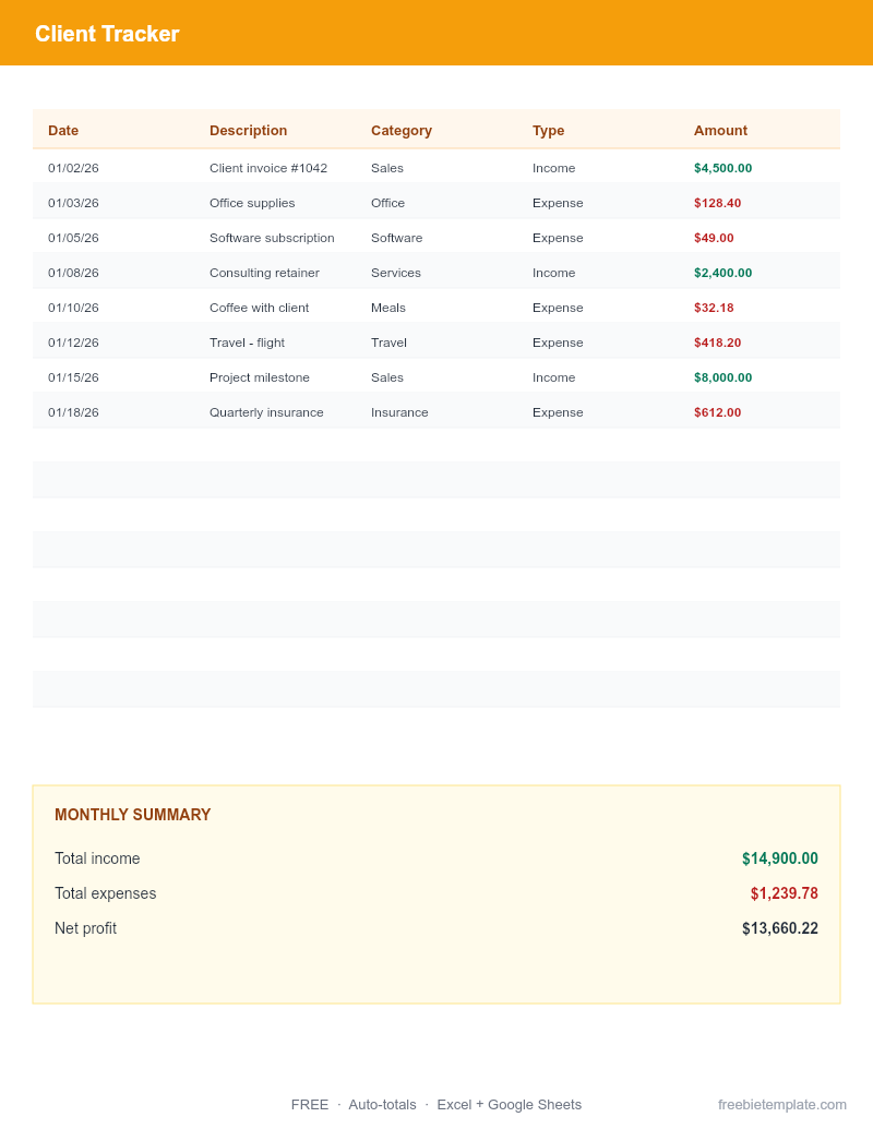 Client Tracker preview