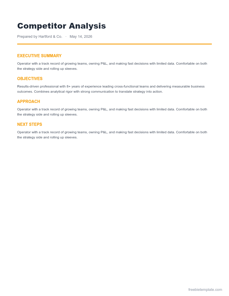 Competitor Analysis preview