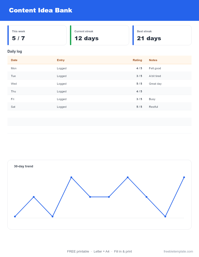 Content Idea Bank preview