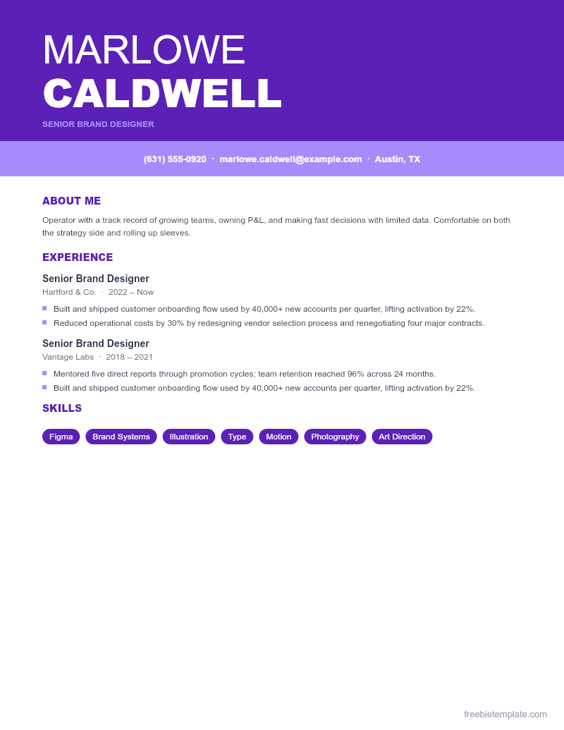 Creative Resume preview