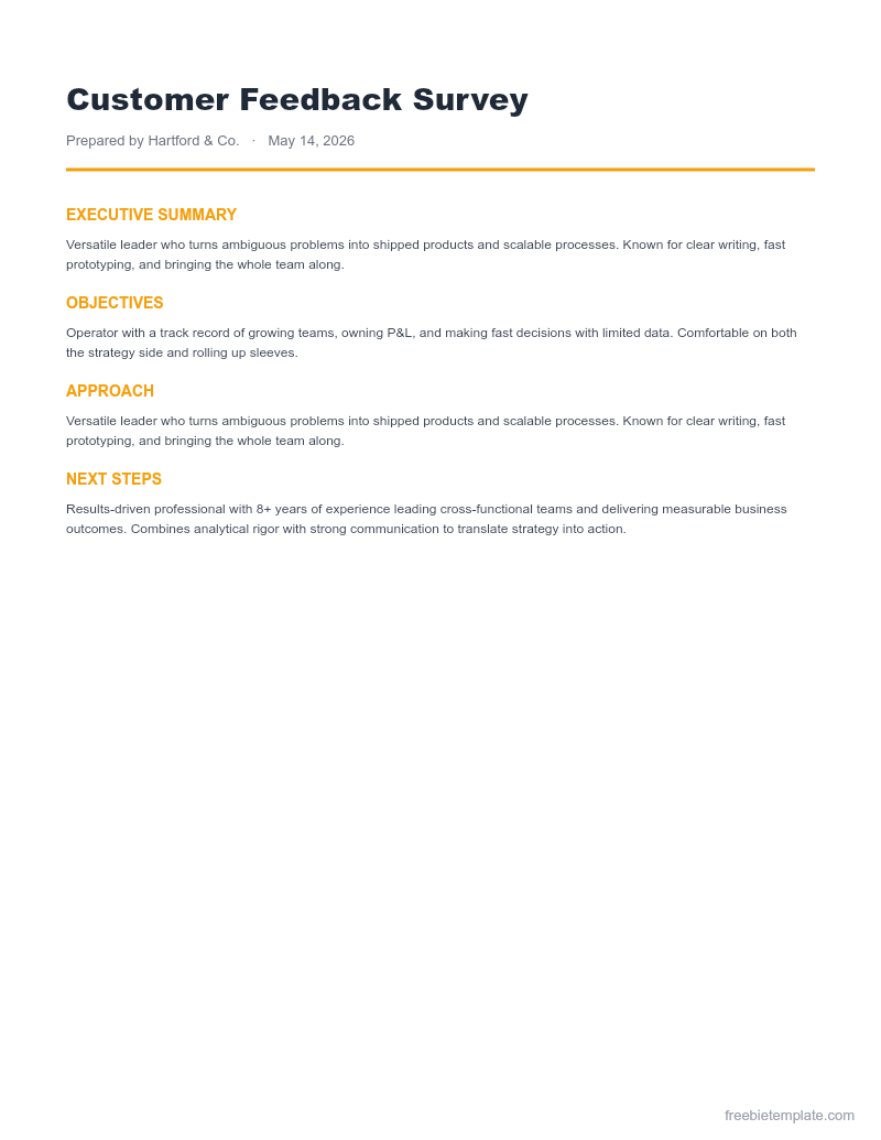 Customer Feedback Survey preview