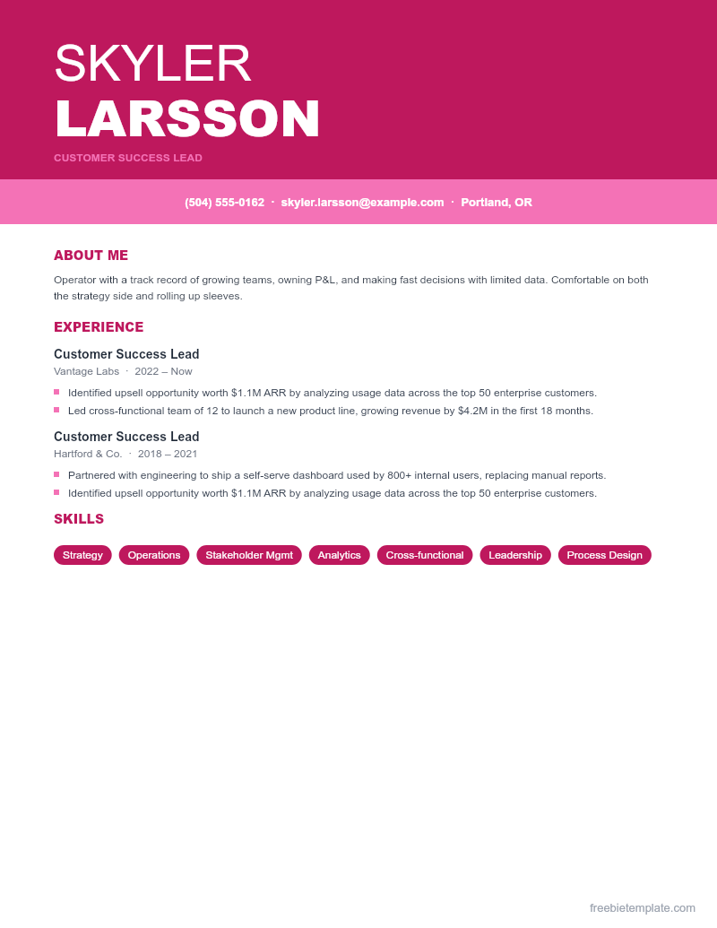 Customer Service Resume preview
