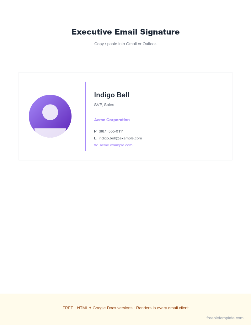 Executive Email Signature preview