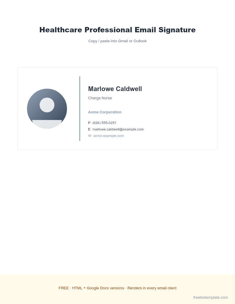 Healthcare Professional Email Signature preview