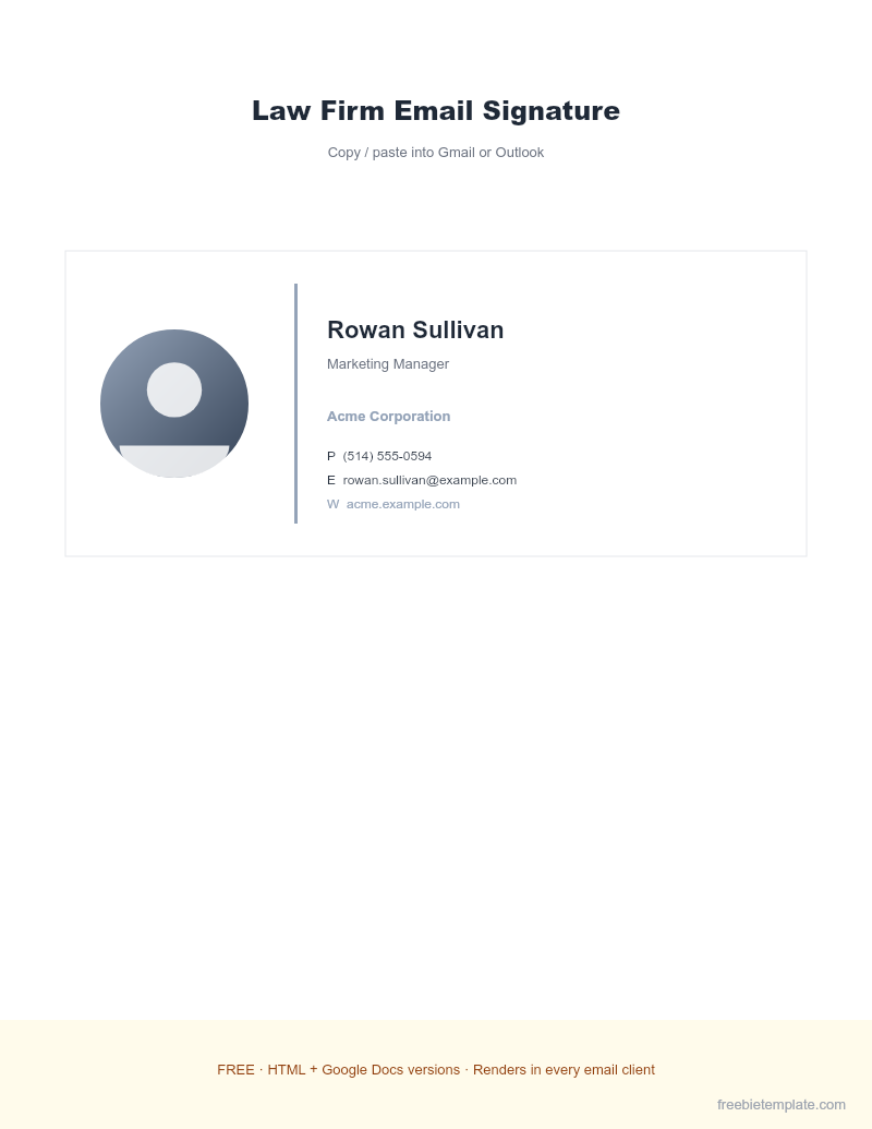 Law Firm Email Signature preview