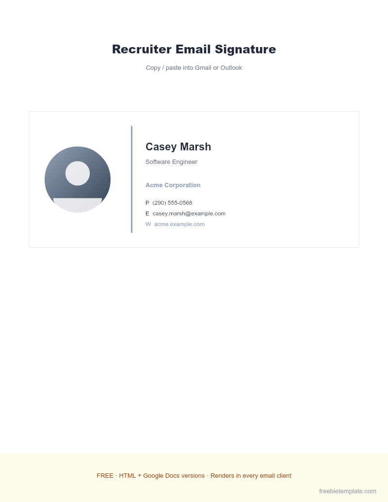 Recruiter Email Signature preview