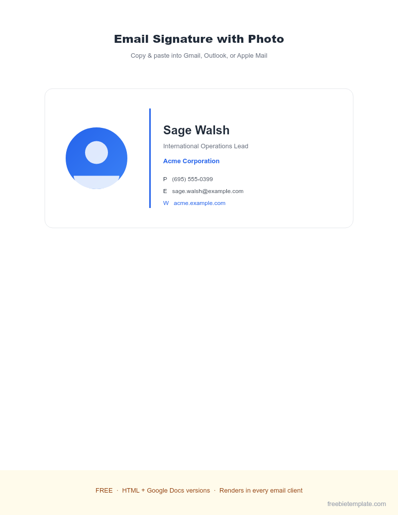Email Signature with Photo preview