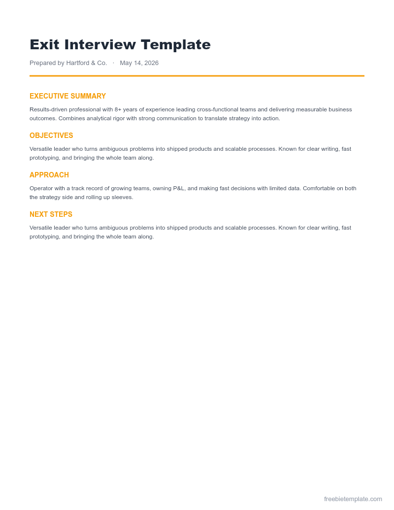 Exit Interview Template preview