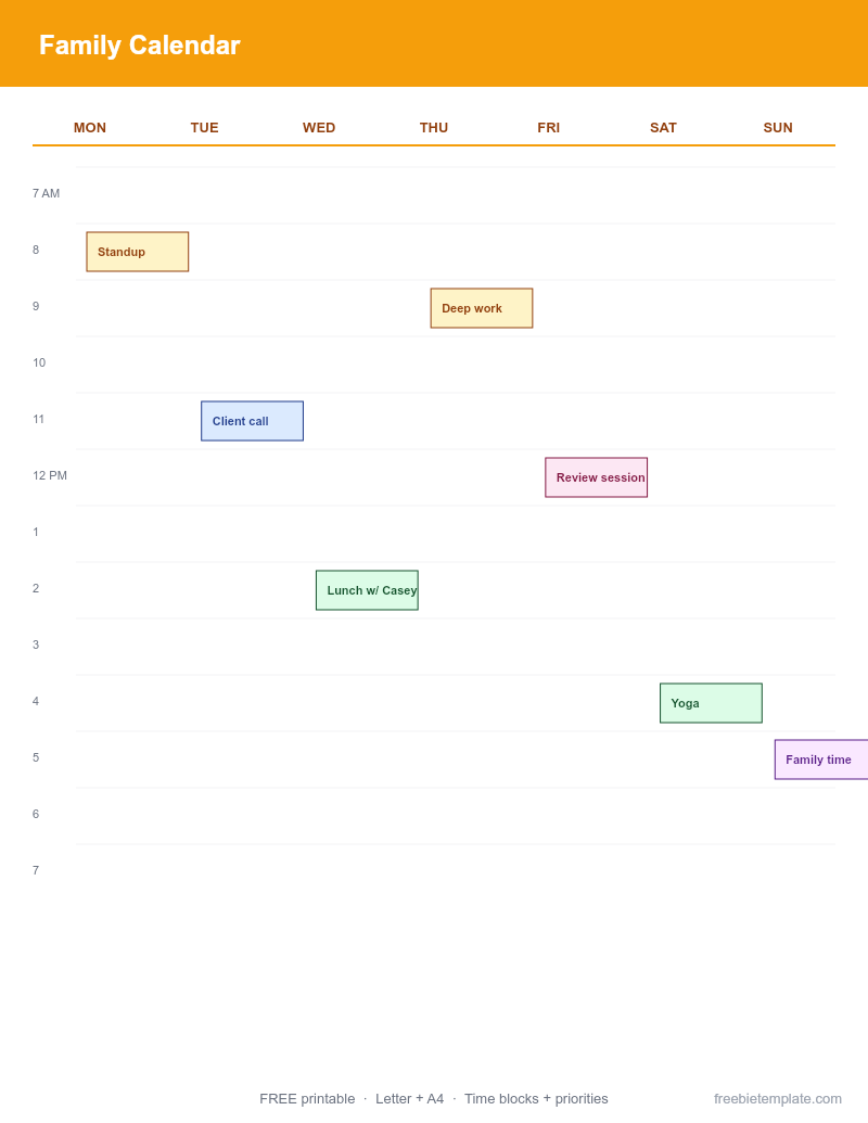 Family Calendar preview