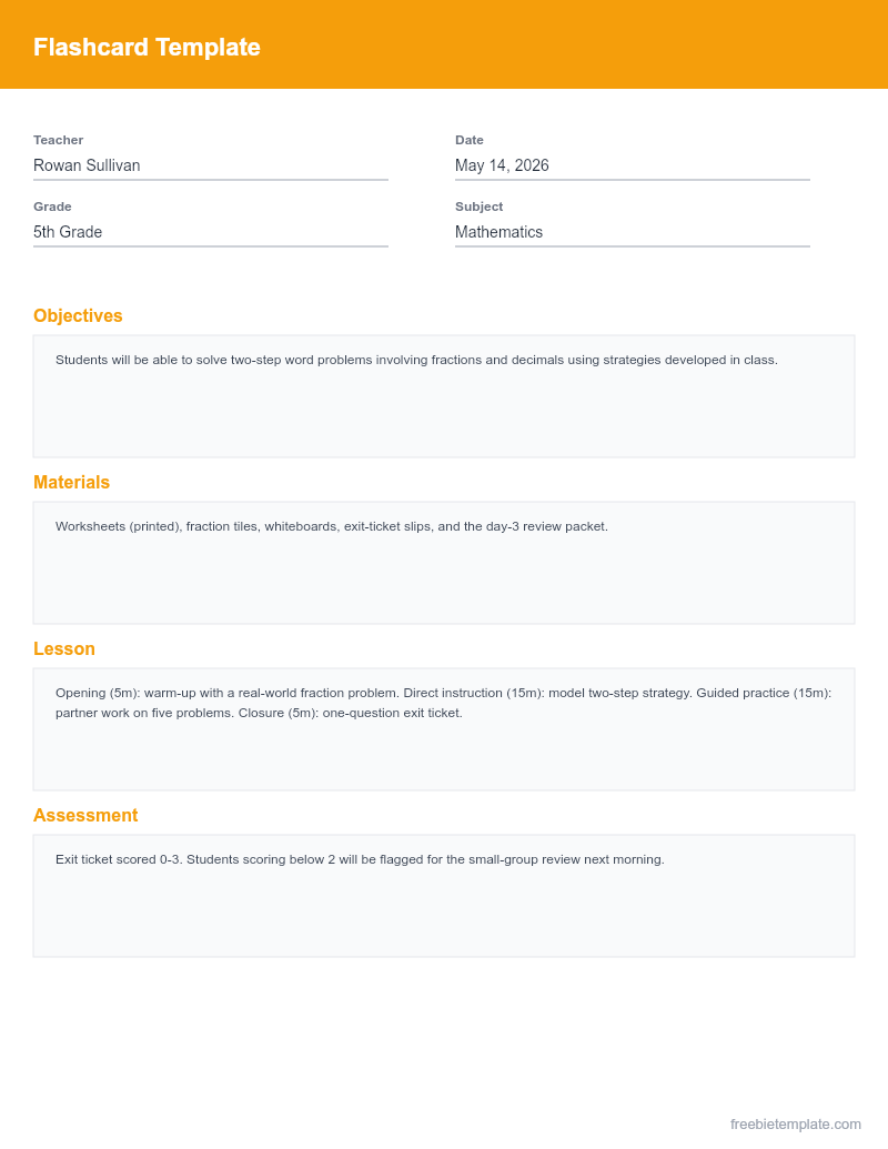 Flashcard Template preview