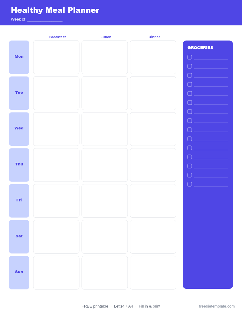 Healthy Meal Planner preview