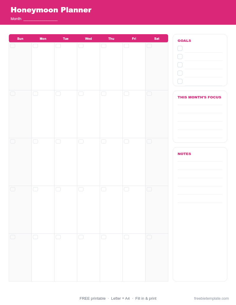 Honeymoon Planner preview