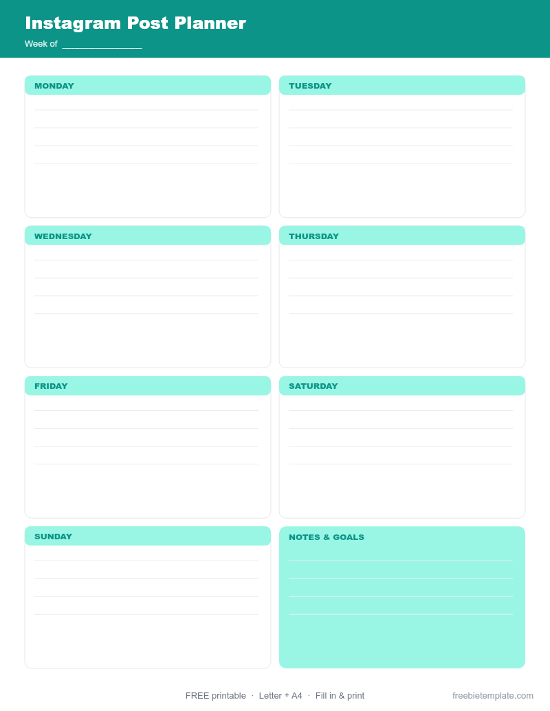Instagram Post Planner preview