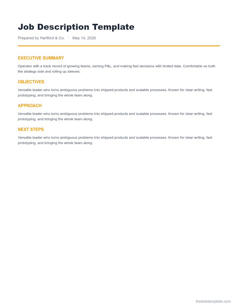 Job Description Template preview