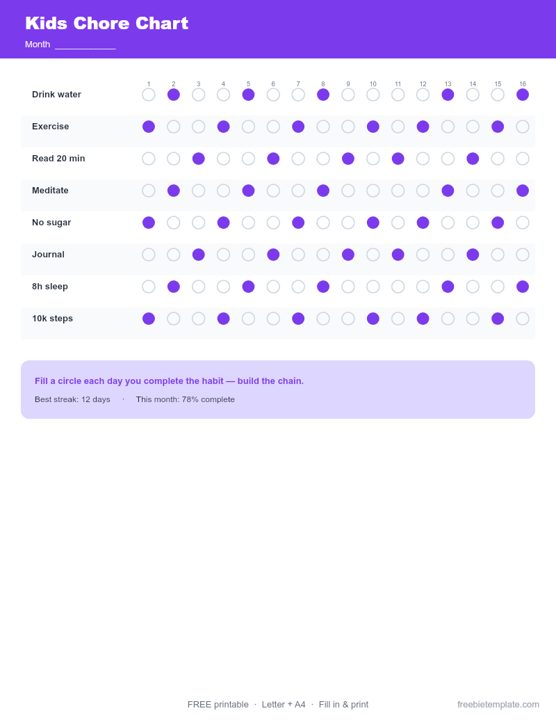 Kids Chore Chart preview