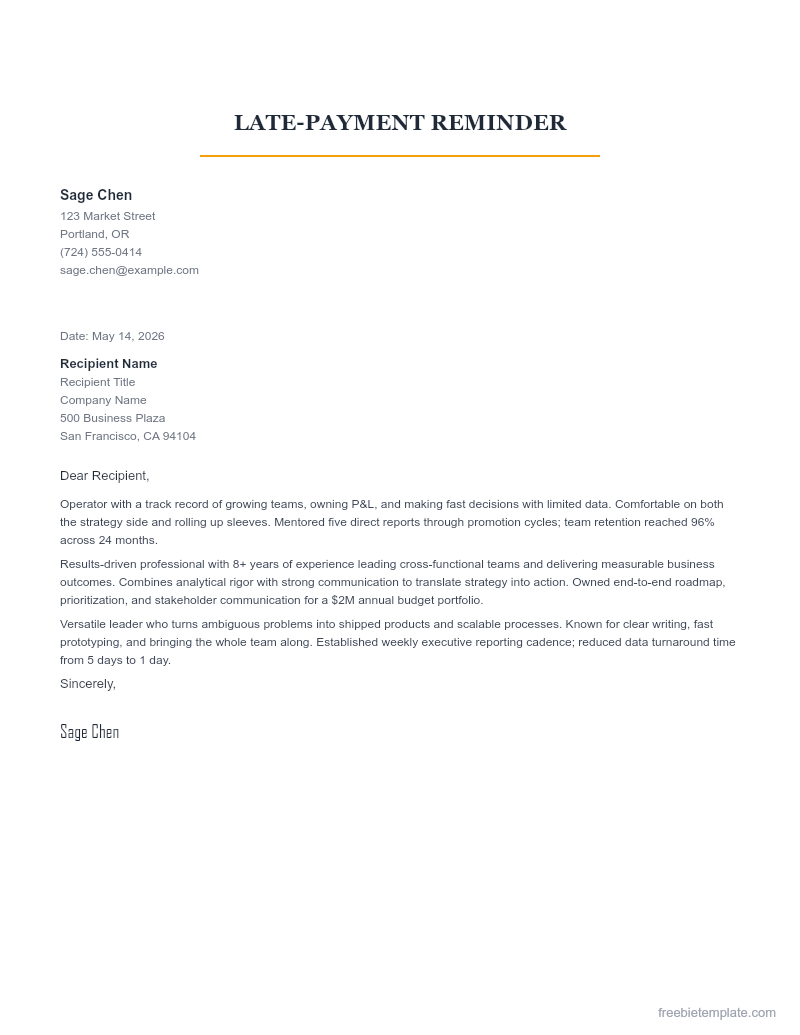 Late-Payment Reminder preview