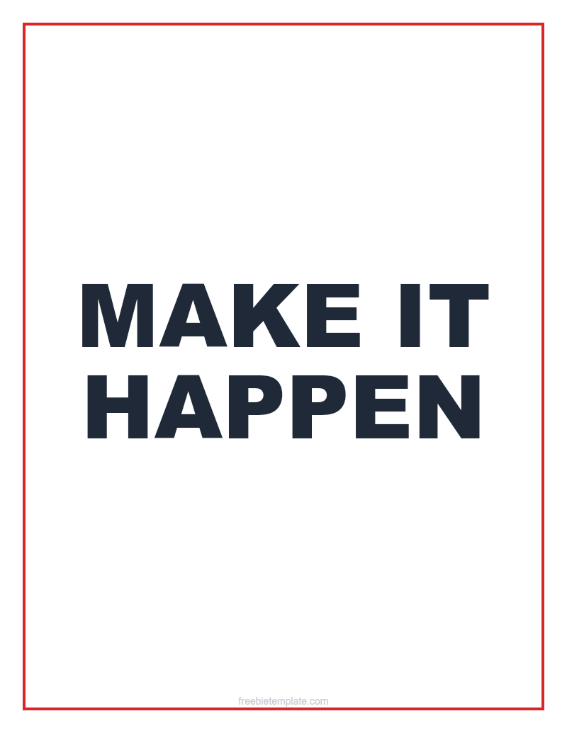 Make It Happen — Printable preview