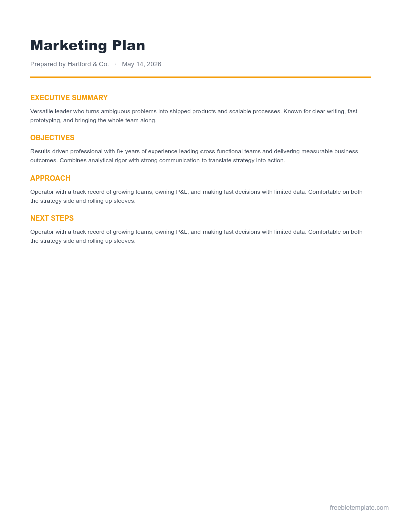 Marketing Plan preview