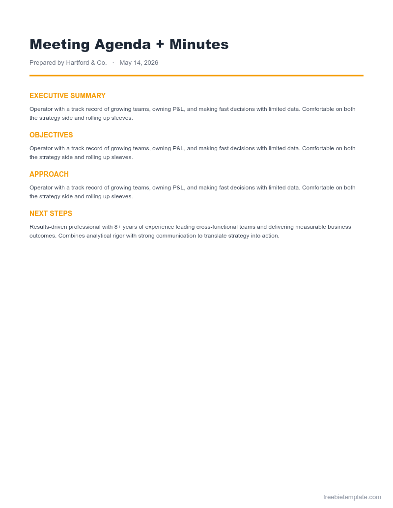 Meeting Agenda + Minutes preview