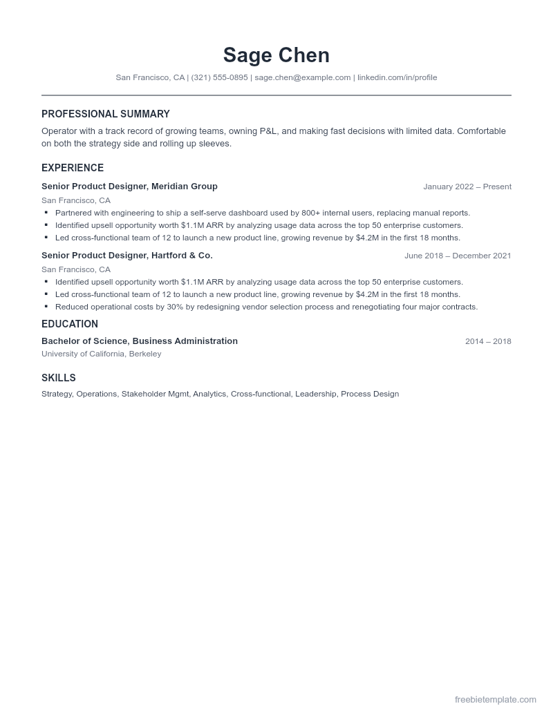 Minimalist Resume preview