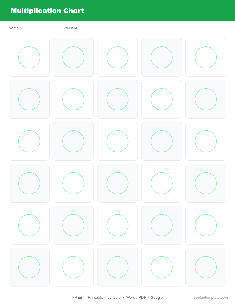 Multiplication Chart preview