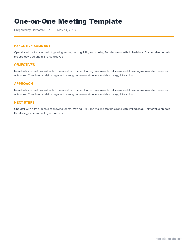 One-on-One Meeting Template preview