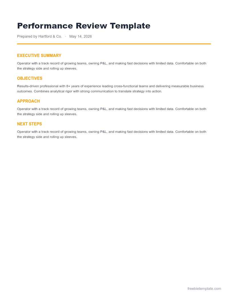 Performance Review Template preview