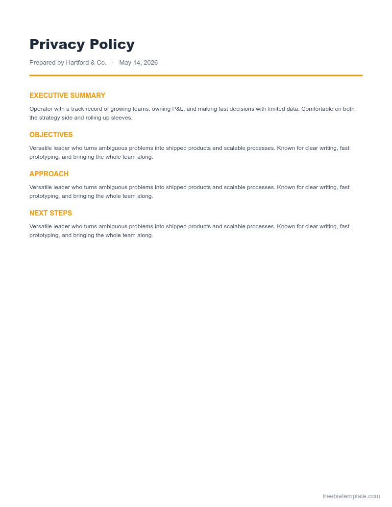 Privacy Policy preview