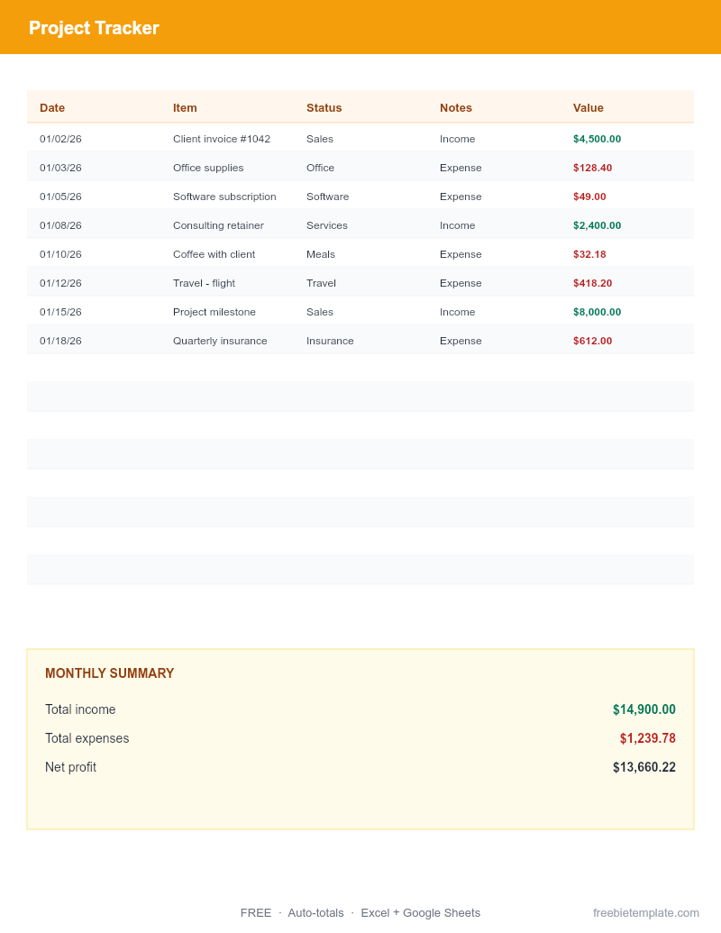 Project Tracker preview