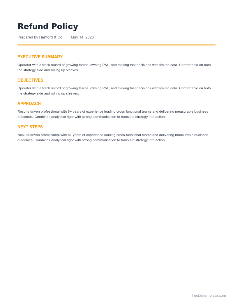 Refund Policy preview