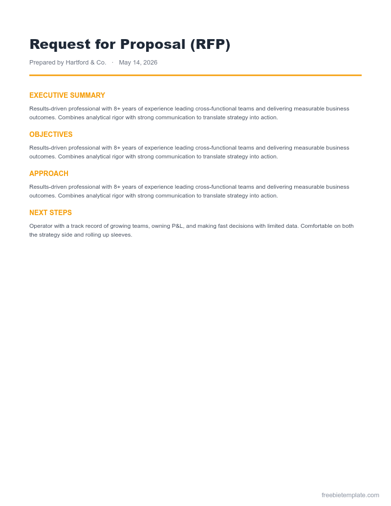 Request for Proposal (RFP) preview