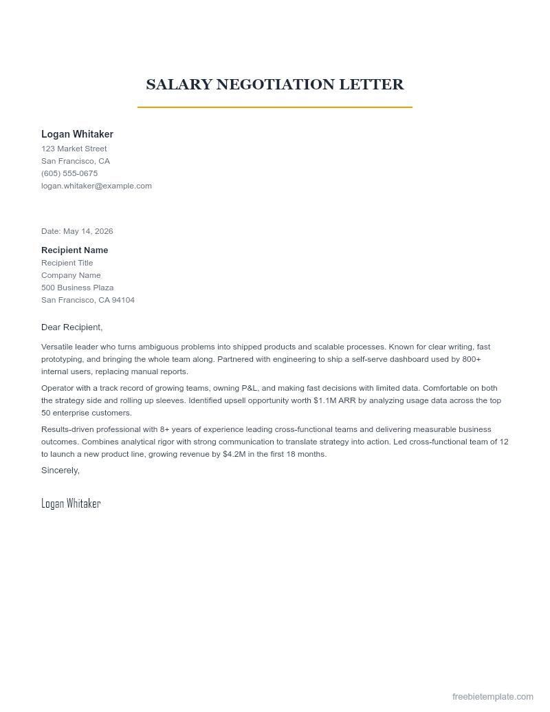 Salary Negotiation Letter preview