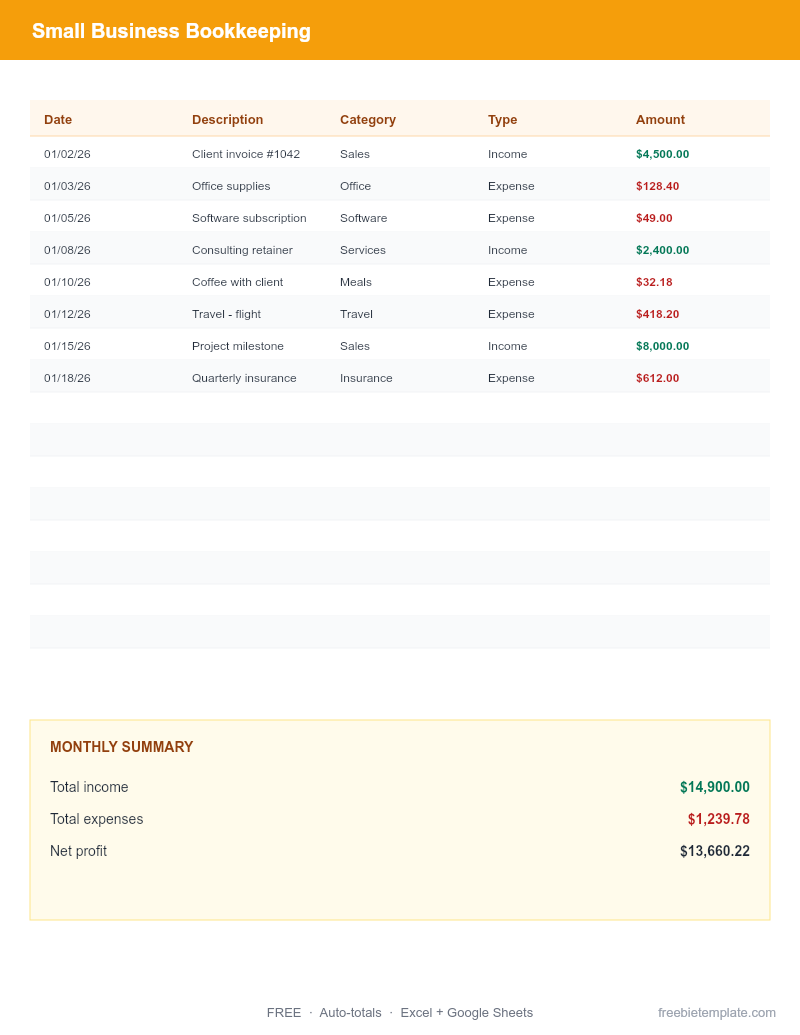 Small Business Bookkeeping preview