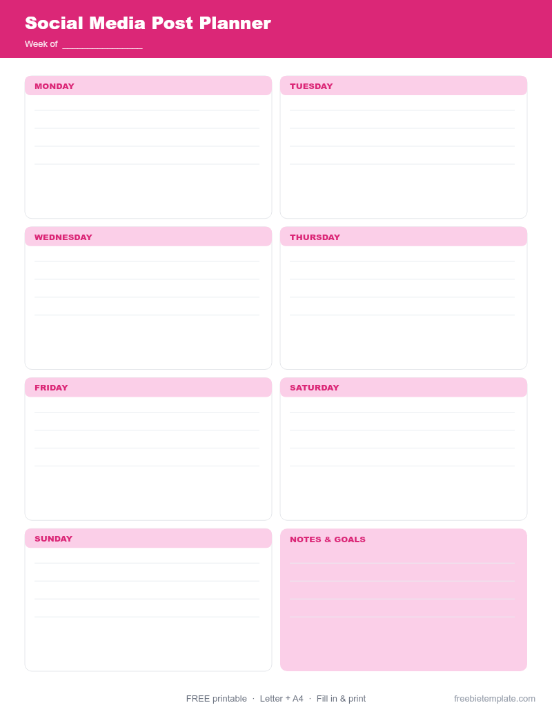 Social Media Post Planner preview