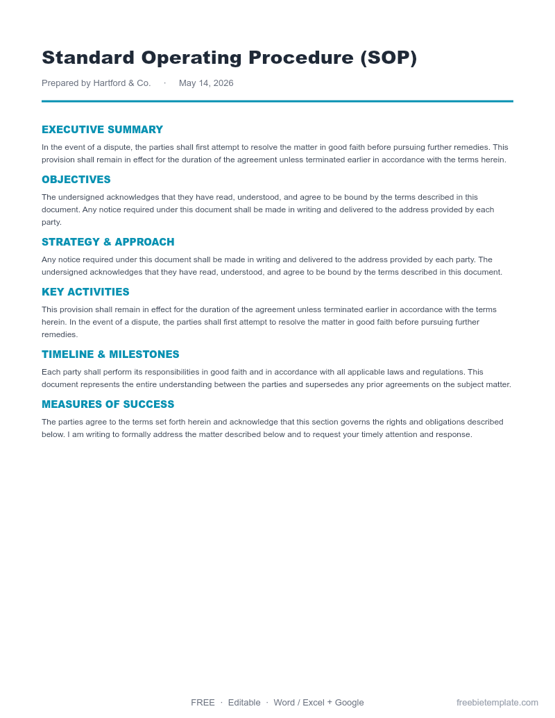 Standard Operating Procedure (SOP) preview