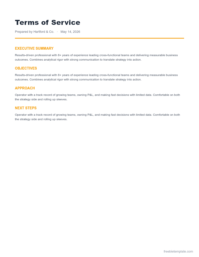 Terms of Service preview