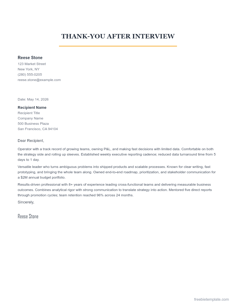 Thank-You After Interview preview