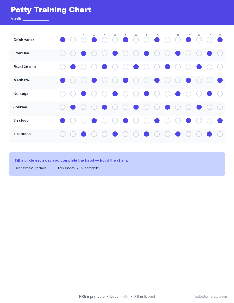 Potty Training Chart preview
