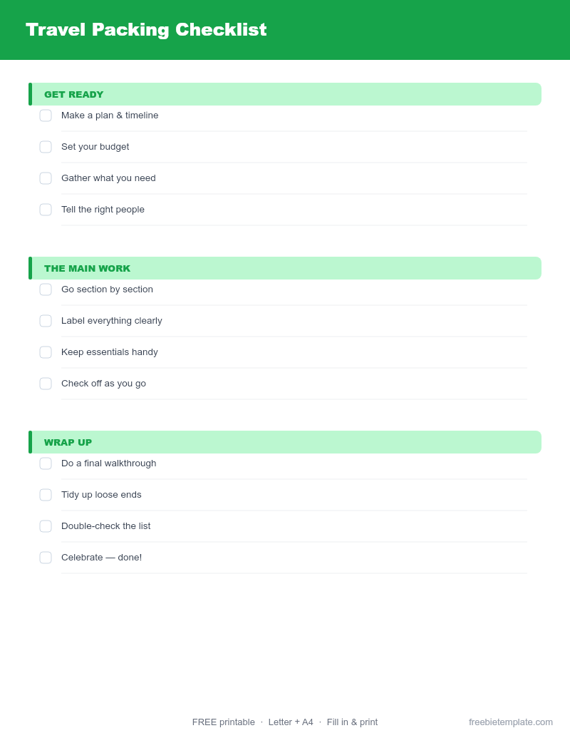 Travel Packing Checklist preview