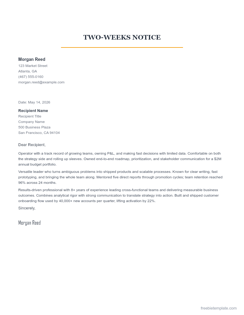 Two-Weeks Notice preview