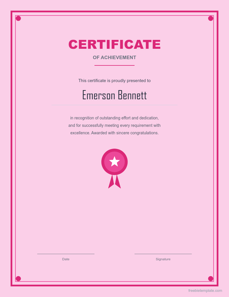 Volunteer Recognition Certificate preview
