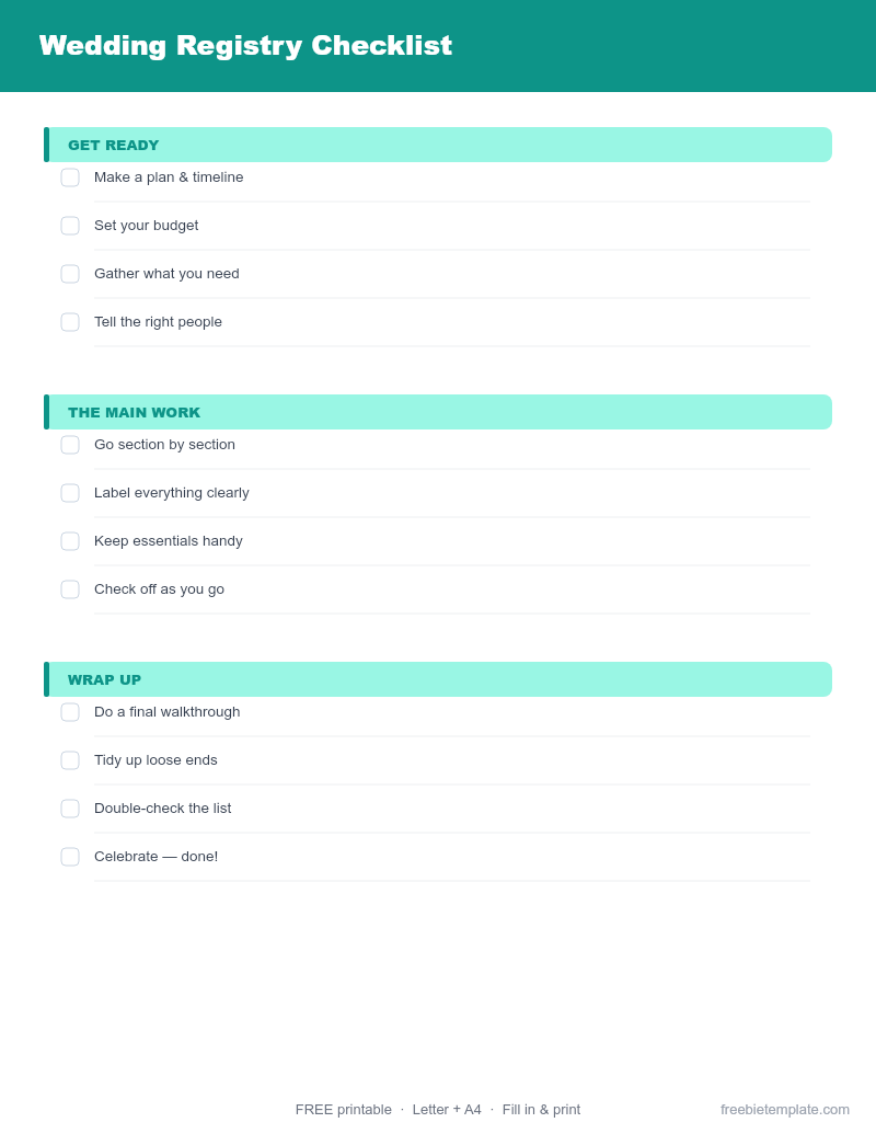 Wedding Registry Checklist preview
