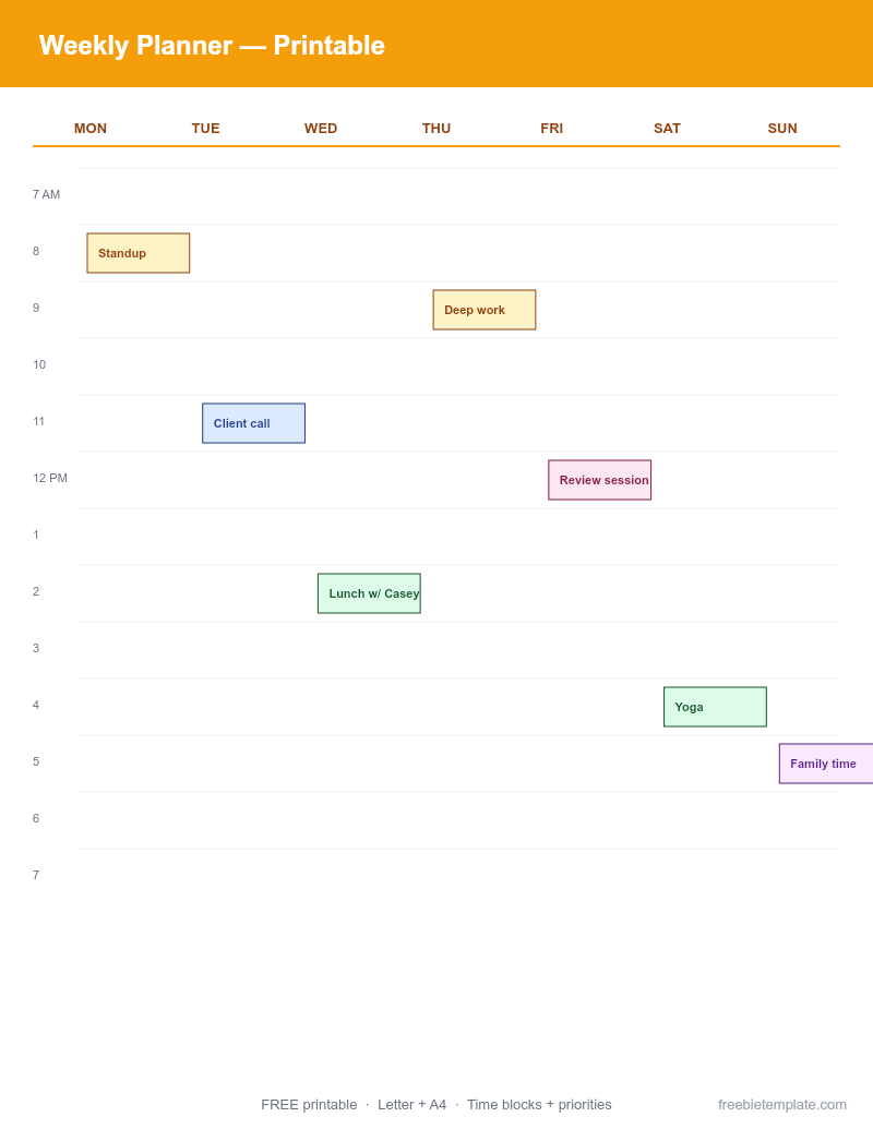 Weekly Planner — Printable